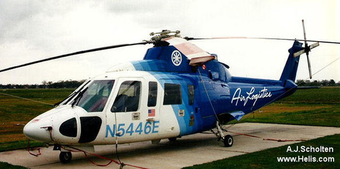 Helicopter Sikorsky S-76A Serial 760175 Register PT-YAU N5446E PT-HQJ used by Aeroleo Taxi Aereo ,Air Logistics. Built 1981. Aircraft history and location
