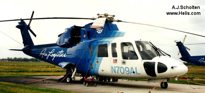 Helicopter Sikorsky S-76A Serial 760278 Register N769MH N709AL used by GM Leasing ,State of Louisiana ,Bristow US ,Air Logistics. Built 1984. Aircraft history and location