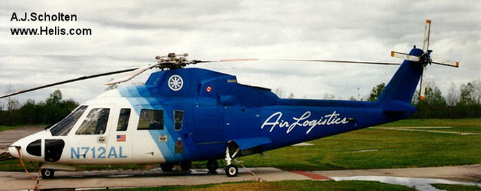 Helicopter Sikorsky S-76A Serial 760280 Register PR-LCL N712AL used by Aeroleo Taxi Aereo ,Air Logistics. Built 1984. Aircraft history and location