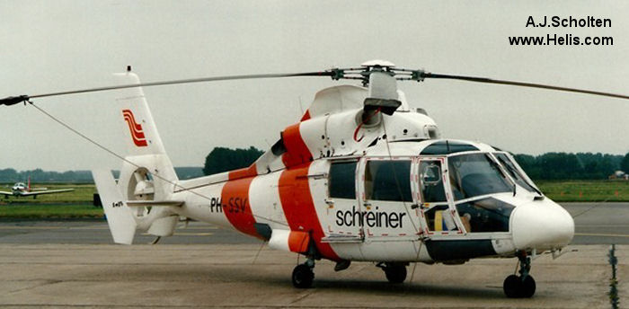Helicopter Aerospatiale SA365N Dauphin 2 Serial 6106 Register 5N-STO PH-SSV I-EHDA F-ODTB used by Aero Contractors Nigeria ,Schreiner Airways ,Aerospatiale. Aircraft history and location