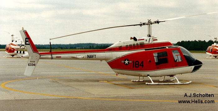 Helicopter Bell TH-57B Sea Ranger Serial 3911 Register 163341 used by US Navy USN. Aircraft history and location
