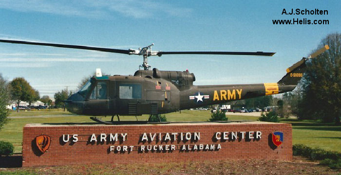 Helicopter Bell UH-1A Iroquois Serial 145 Register 59-1686 used by US Army Aviation Army. Aircraft history and location