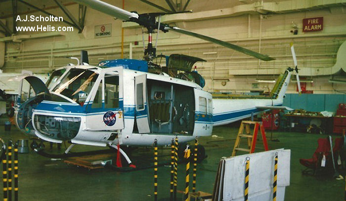 Helicopter Bell UH-1D Iroquois Serial 4335 Register N417NA N734NA 64-13628 used by NASA (National Aeronautics and Space Administration) ,US Army Aviation Army. Aircraft history and location