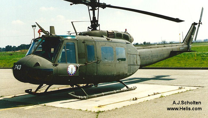 Helicopter Bell UH-1H Iroquois Serial 9941 Register 67-17743 used by US Army Aviation Army. Aircraft history and location