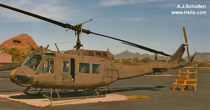Helicopter Bell UH-1H Iroquois Serial 10565 Register 68-15635 used by US Army Aviation Army. Aircraft history and location