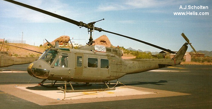 Helicopter Bell UH-1H Iroquois Serial 12614 Register 70-16309 used by US Army Aviation Army. Aircraft history and location