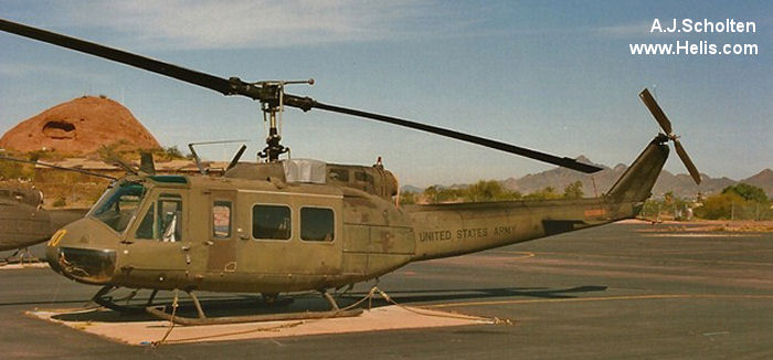 Helicopter Bell UH-1H Iroquois Serial 12759 Register 70-16454 used by US Army Aviation Army. Aircraft history and location