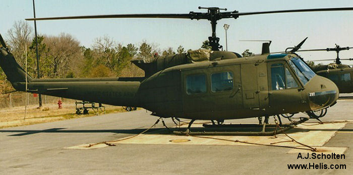 Helicopter Bell UH-1H Iroquois Serial 13121 Register N229SD 71-20297 used by US Department of State ,US Army Aviation Army. Aircraft history and location