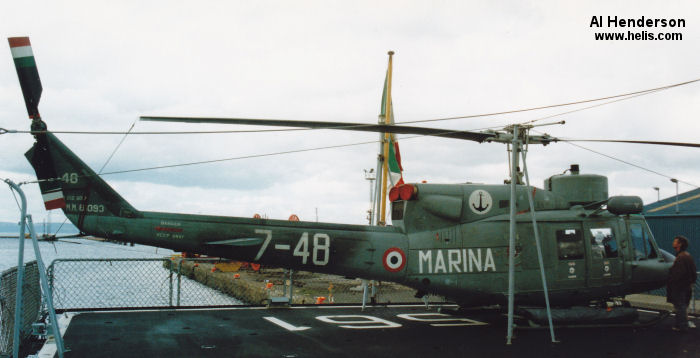 Helicopter Agusta AB212 ASW Serial 5161 Register MM81093 used by Marina Militare Italiana (Italian Navy). Aircraft history and location