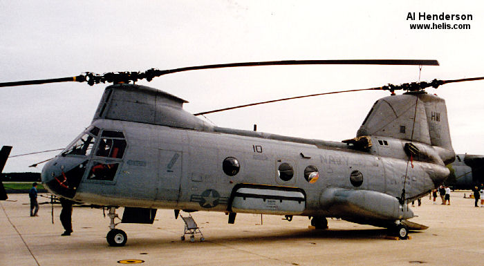 Helicopter Boeing-Vertol UH-46A Serial 2062 Register 151904 used by US Navy USN. Built 1965. Aircraft history and location