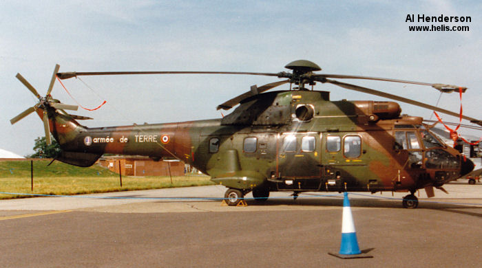 Helicopter Eurocopter AS532UL Cougar Serial 2325 Register 2325 used by Aviation Légère de l'Armée de Terre ALAT (French Army Light Aviation). Aircraft history and location