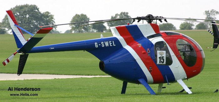 Helicopter Hughes 369HS Serial 61-0328S Register G-SWEL G-RBUT C-FTXZ. Built 1971. Aircraft history and location