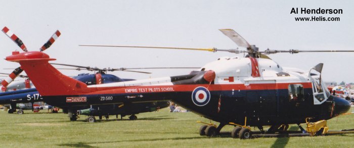 Helicopter Westland Lynx AH7 Serial 333 Register ZD560 used by Ministry of Defence (MoD) ETPS. Built 1987. Aircraft history and location