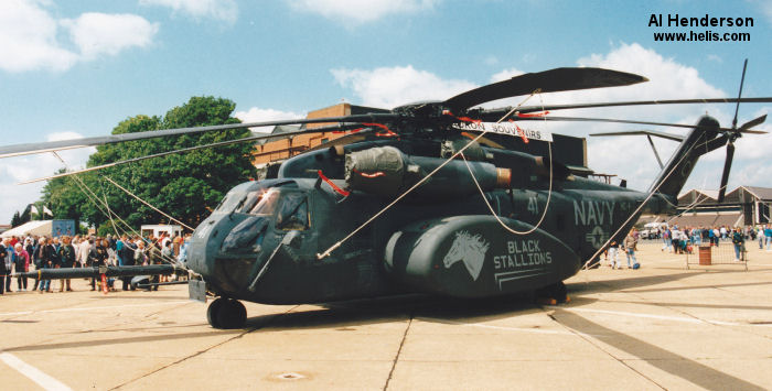 Helicopter Sikorsky MH-53E Sea Dragon Serial 65-555 Register 163057 used by US Navy USN. Aircraft history and location
