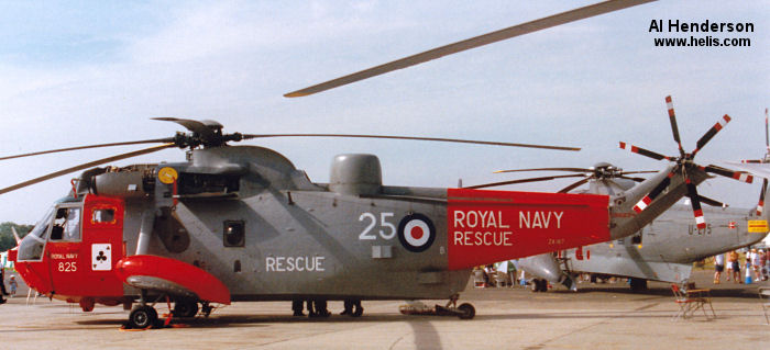 Helicopter Westland Sea King HAS.5 Serial wa 900 Register ZA167 used by Fleet Air Arm RN (Royal Navy). Built 1982. Aircraft history and location