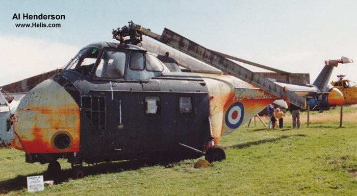 Helicopter Westland Whirlwind HAS.7 Serial wa 91 Register XG596 used by Fleet Air Arm RN (Royal Navy). Built 1957. Aircraft history and location