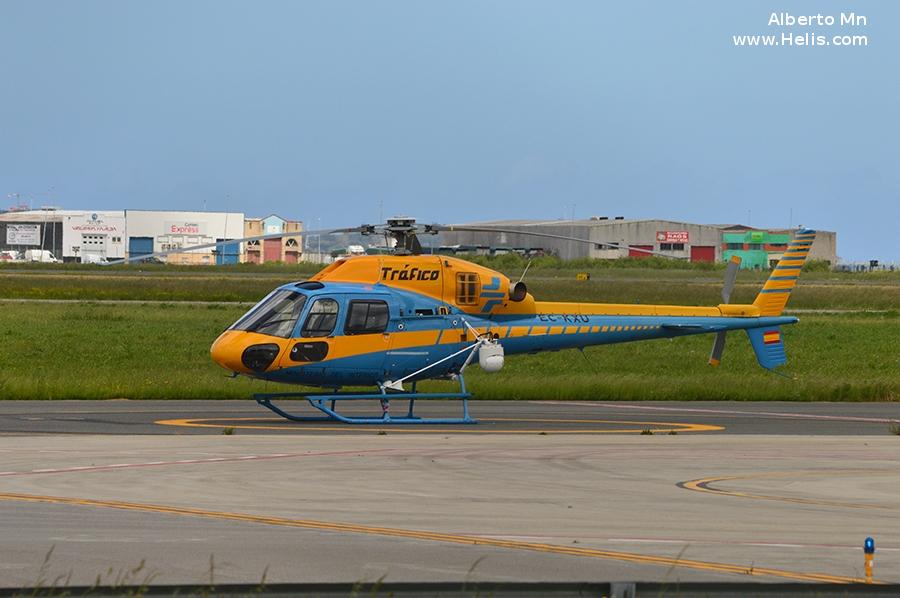 Helicopter Eurocopter AS355NP Ecureuil 2 / TwinStar Serial 5768 Register EC-KXU used by Direccion General de Trafico DGT (Traffic Police Directorate ). Aircraft history and location