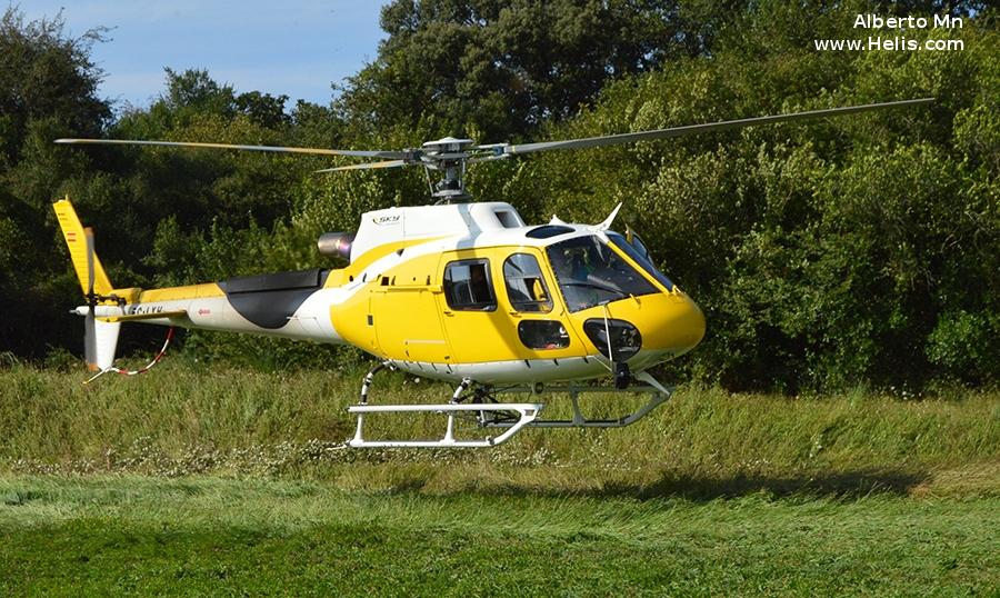 Helicopter Eurocopter AS350B3e Ecureuil Serial 7575 Register EC-LXH used by Sky Helicopteros. Built 2013. Aircraft history and location