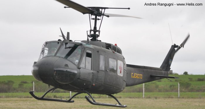 Helicopter Bell UH-1H Iroquois Serial 10985 Register AE-436 used by Aviacion de Ejercito Argentino EA (Argentine Army Aviation). Aircraft history and location