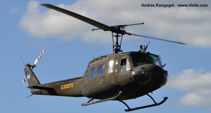 Helicopter Bell UH-1D Iroquois Serial 5115 Register AE-442 used by Aviacion de Ejercito Argentino EA (Argentine Army Aviation). Aircraft history and location