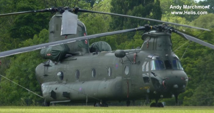 Helicopter Boeing CH-47D Chinook Serial M.7021 Register ZD574 used by Royal Air Force RAF. Aircraft history and location