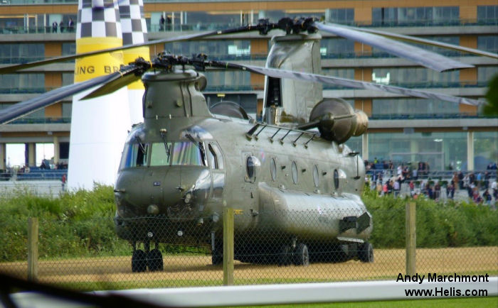 Helicopter Boeing CH-47D Chinook Serial M.4457 Register ZH894 N2026E used by Royal Air Force RAF ,Boeing Helicopters. Built 1998. Aircraft history and location