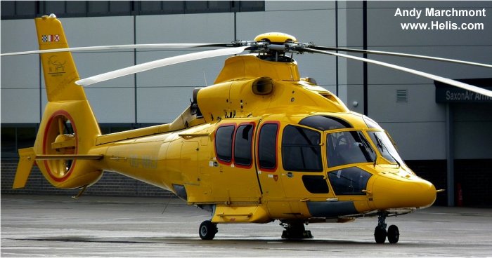 Helicopter Eurocopter EC155B1 Serial 6842 Register OY-HUR OO-NHJ F-WWOM used by Air Greenland ,NHV NHV Norwich ,Eurocopter France. Built 2009. Aircraft history and location