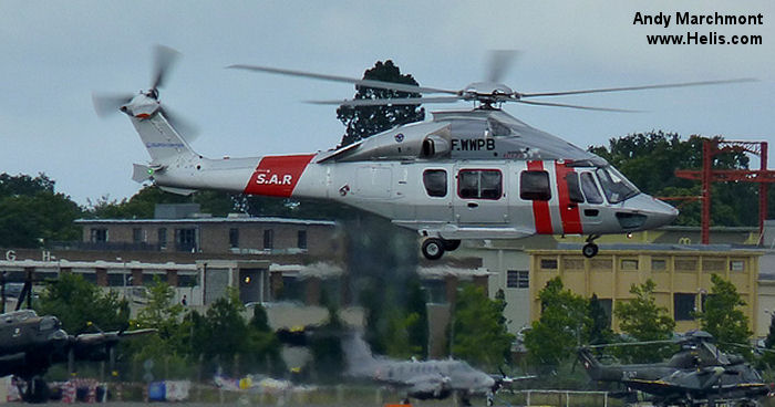 Helicopter Airbus H175 Serial 1001 Register F-WWPB used by Eurocopter France. Built 2009. Aircraft history and location