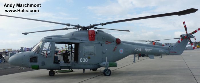 Helicopter Westland Lynx HAS3 Serial 248 Register ZD250 used by Fleet Air Arm RN (Royal Navy). Built 1982. Aircraft history and location