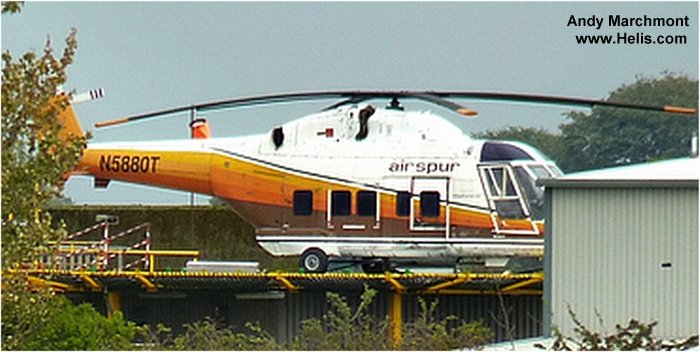 Helicopter Westland 30-100 Serial 009 Register G-DRNT N5880T used by Westland. Built 1983. Aircraft history and location