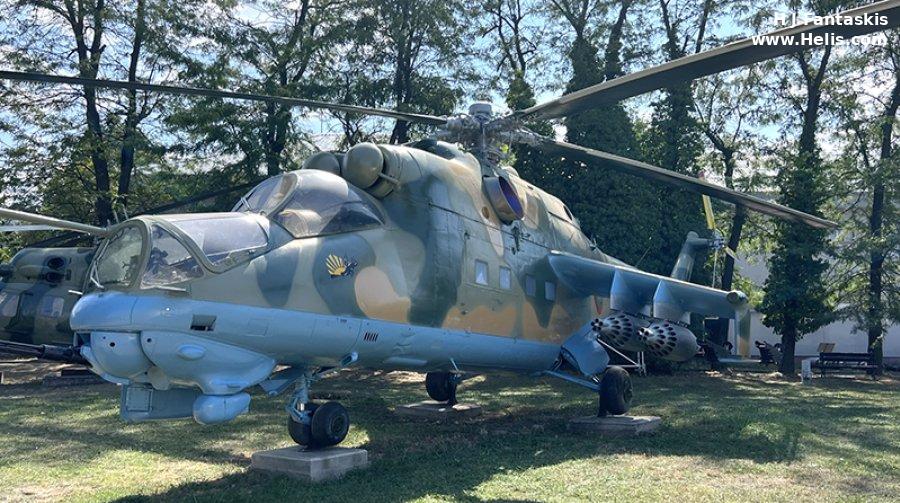 Helicopter Mil mi-24d Serial U5089 Register 108 used by bulgarski voennovazdushni sili (bulgarian air force). Aircraft history and location