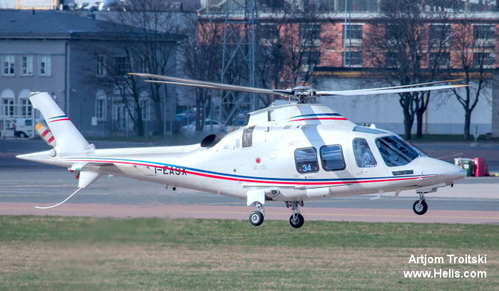 Helicopter AgustaWestland AW109SP GrandNew Serial 22334 Register RA-01675 I-EASX used by UTair Aviation ,Rosneft ,AgustaWestland Italy. Built 2015. Aircraft history and location