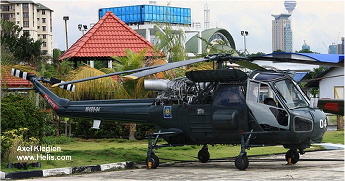 Helicopter Westland Wasp Serial f.9666 Register M499-04 XT784 used by Tentera Laut Diraja Malaysia TLDM (Royal Malaysian Navy) ,Fleet Air Arm RN (Royal Navy). Built 1966. Aircraft history and location