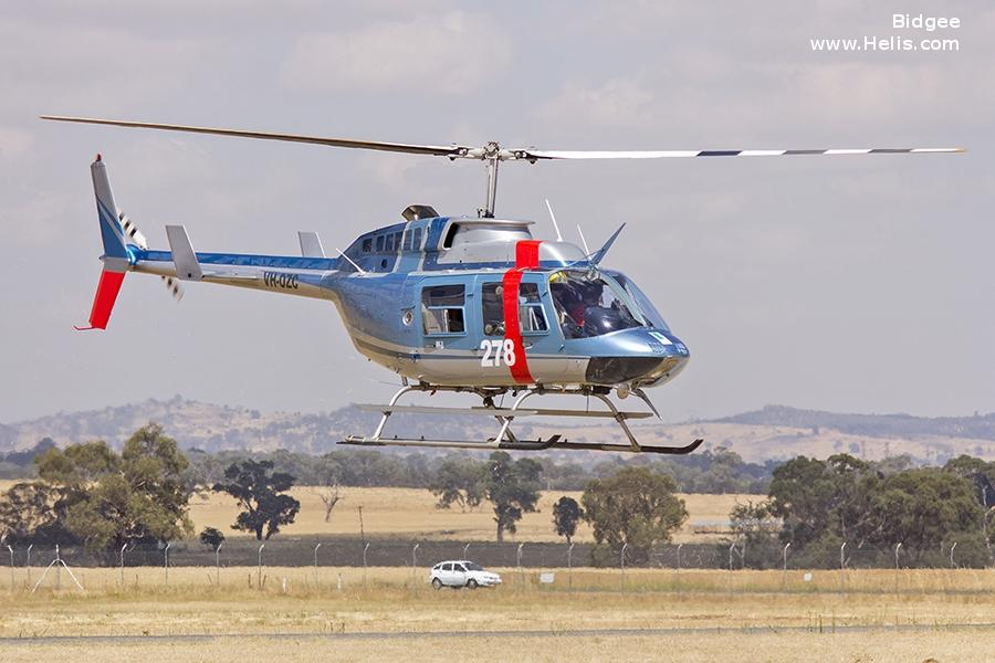 Helicopter Bell 206L-3 Long Ranger Serial 51228 Register VH-OZC used by Comercial Helicopters. Built 1987. Aircraft history and location
