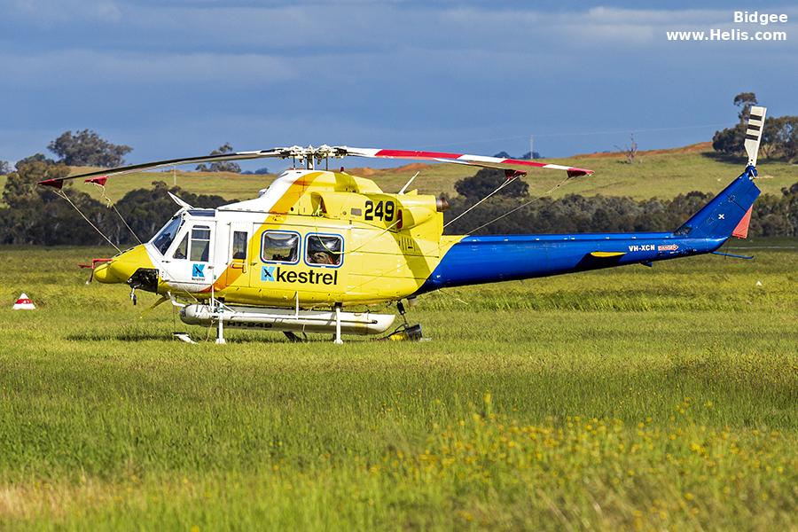 Helicopter Bell 412HP Serial 36023 Register VH-XCN C-GBKI VT-AZK YV-1165C B-66121 EC-FEP C-FKCX used by Kestrel Aviation ,Australia Air Ambulances LifeFlight (RACQ Life Flight Queensland) ,CHC (Canadian Helicopter Corporation) ,Global Vectra Helicorp GVHL ,Bell Helicopter Canada. Built 1991. Aircraft history and location