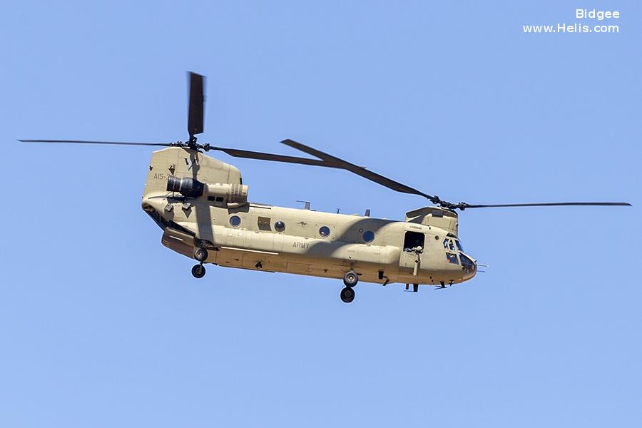 Helicopter Boeing CH-47F Chinook Serial M.7431 Register A15-301 used by Australian Army Aviation (Australian Army). Built 2015. Aircraft history and location