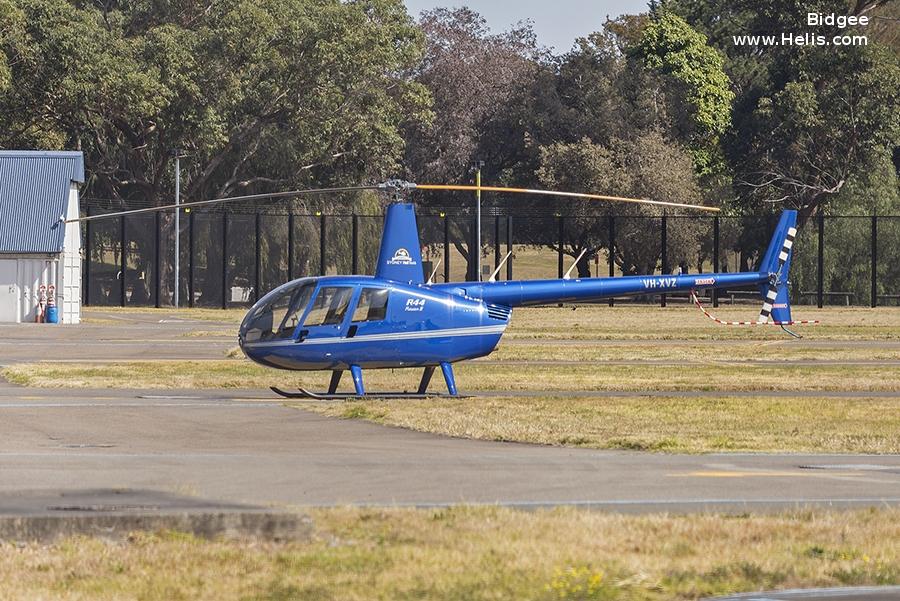Helicopter Robinson R44 II Serial 14224 Register VH-XVZ used by Heliflite Australia. Built 2018. Aircraft history and location