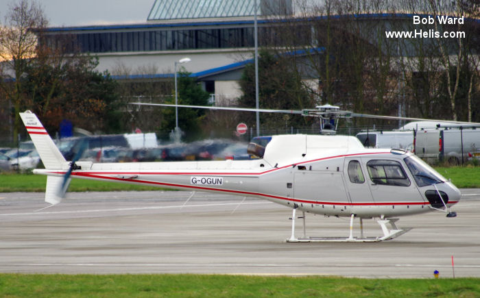 Helicopter Eurocopter AS350B2 Ecureuil Serial 3187 Register G-OGUN G-SMDJ. Built 1999. Aircraft history and location