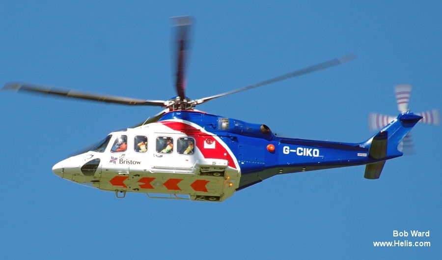 Helicopter AgustaWestland AW139 Serial 41378 Register G-CIKO N603SM used by Bristow ,AgustaWestland Philadelphia (AgustaWestland USA). Built 2014. Aircraft history and location