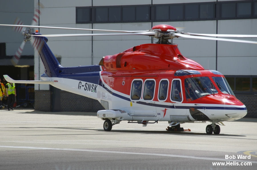 Helicopter AgustaWestland AW139 Serial 41354 Register G-NHVB G-SNSK RP-C3139 HS-UOE N152MM used by NHV Helicopters Ltd NHV UK ,CHC Scotia ,Milestone Aviation ,INAEC ,HNZ Group ,United Offshore Aviation ,AgustaWestland Philadelphia (AgustaWestland USA). Built 2013. Aircraft history and location