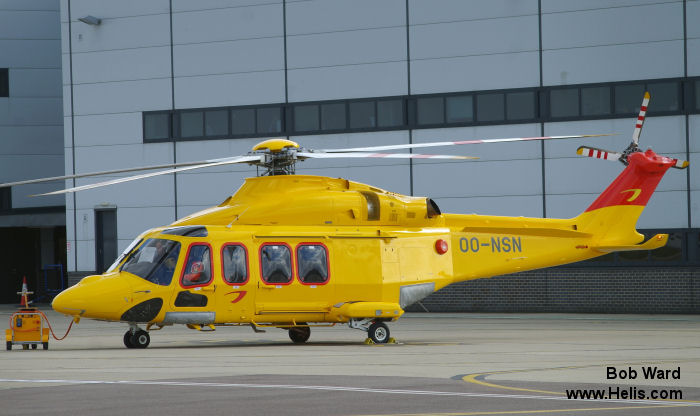 Helicopter AgustaWestland AW139 Serial 31700 Register G-SNSY G-NHVN OO-NSN used by CHC Scotia ,NHV Helicopters Ltd NHV UK ,NHV NHV Norwich. Built 2015. Aircraft history and location