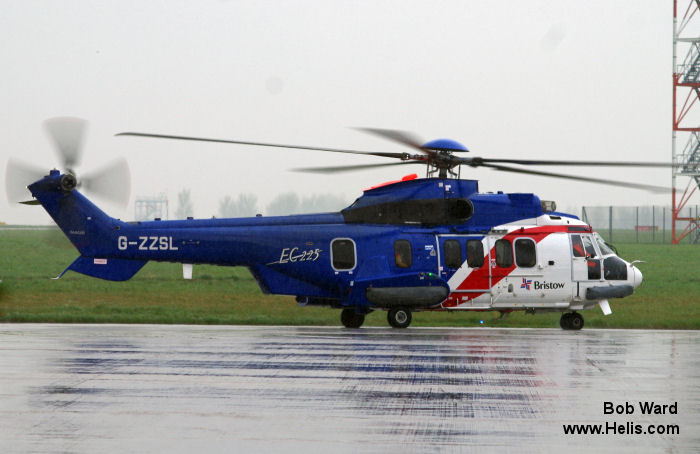 Helicopter Airbus H225 Serial 2928 Register B-70Y2 G-ZZSL used by CITIC Group COHC ,Bristow. Built 2014. Aircraft history and location