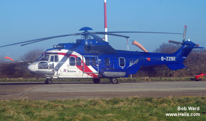 Helicopter Eurocopter EC225LP Serial 2660 Register G-ZZSE used by Bristow. Built 2006. Aircraft history and location