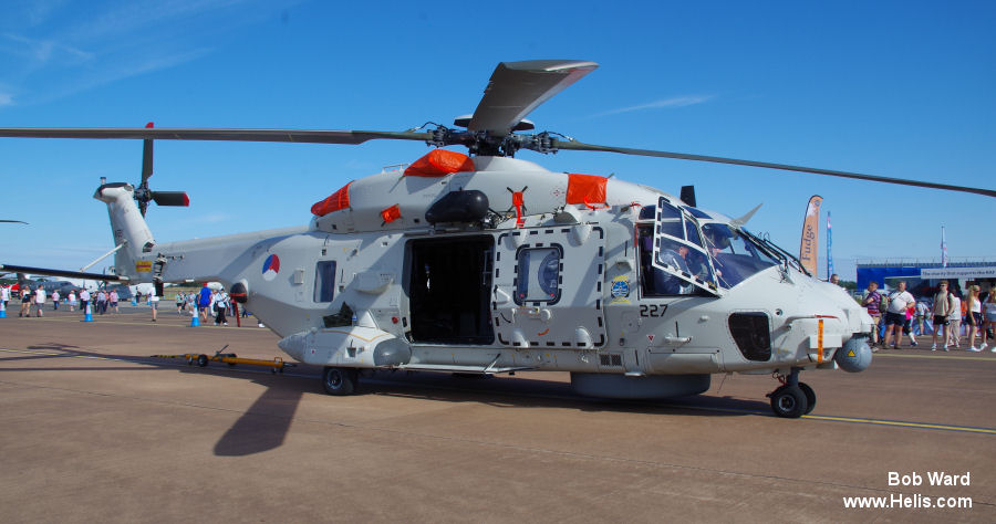 Helicopter NH Industries NH90 NFH Serial 1227 Register N-227 CSX81730 used by Marine Luchtvaartdienst (Royal Netherlands Navy) ,AgustaWestland Italy. Built 2010. Aircraft history and location