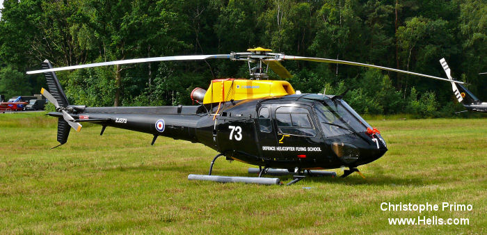 Helicopter Eurocopter AS350BB Ecureuil Serial 3006 Register ZJ273 used by Ministry of Defence (MoD) DHFS ,Royal Air Force RAF. Built 1997. Aircraft history and location