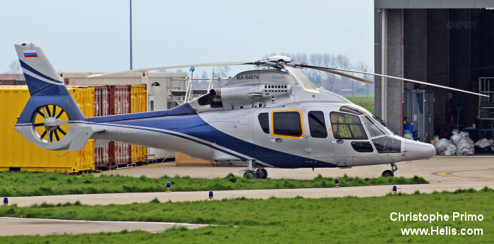 Helicopter Eurocopter EC155B1 Serial 6844 Register RA-04076. Built 2009. Aircraft history and location