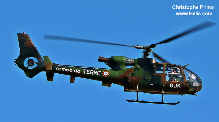 Helicopter Aerospatiale SA342M Gazelle Serial 1857 Register 3857 used by Aviation Légère de l'Armée de Terre ALAT (French Army Light Aviation). Aircraft history and location