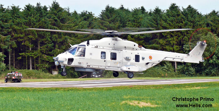 Helicopter NH Industries NH90 NFH Serial 1041 Register RN02 98 52 used by Force Aérienne Belge (Belgian Air Force) ,Eurocopter Deutschland GmbH (Eurocopter Germany). Aircraft history and location