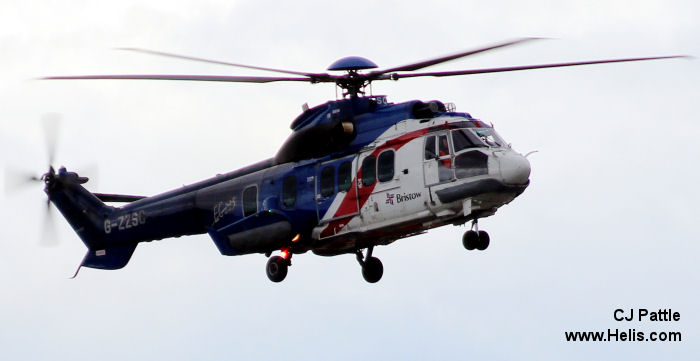 Helicopter Eurocopter EC225LP Serial 2654 Register G-ZZSC used by Bristow. Built 2006. Aircraft history and location