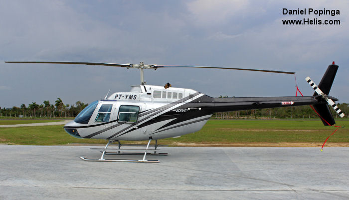 Helicopter Bell 206B-3 Jet Ranger Serial 4275 Register PT-YMS N61472. Aircraft history and location